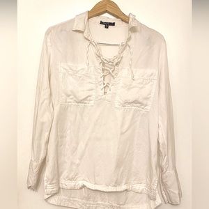 Womens White Velvet Heart Tunic - Sz M